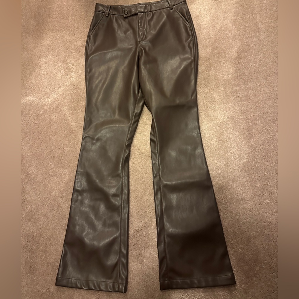 Heartloom Brown Faux Leather Pants